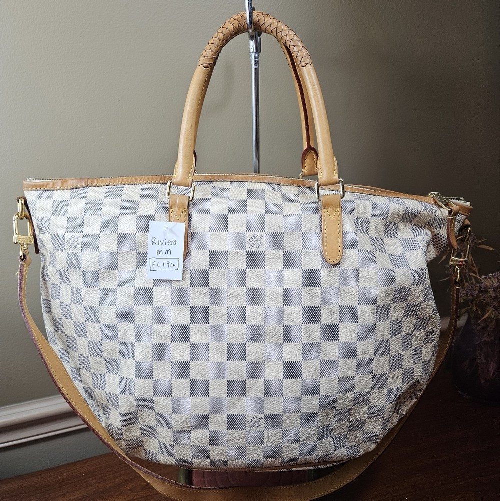 Auth LOUIS VUITTON RIVIERA MM DAMIER AZUR
